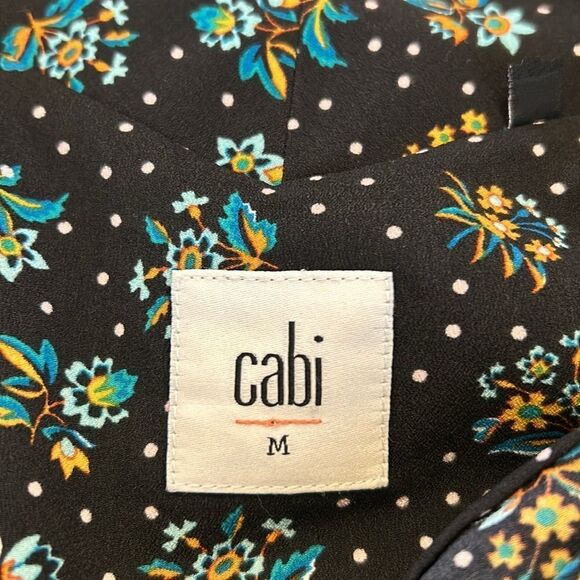 Cabi blue floral button front sleeveless blouse Size M EUC - Picture 8 of 10